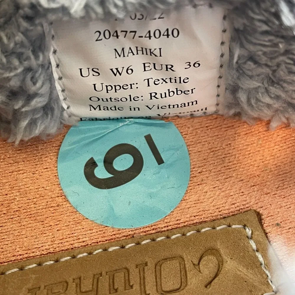 OluKai Women's Black Quilted Slip‎ On Shoes with Faux Fur Lining Size 6
